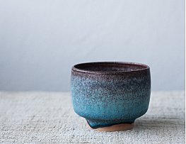 Темно-бирюзовая керамическая чайная чашка, 200 мл
