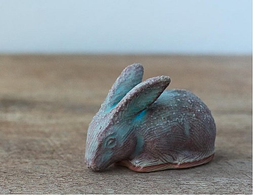 Bunny Ceramic Tea Pet, Rusty Glaze