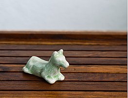 Dog Ceramic Tea Pet, Green Celadon