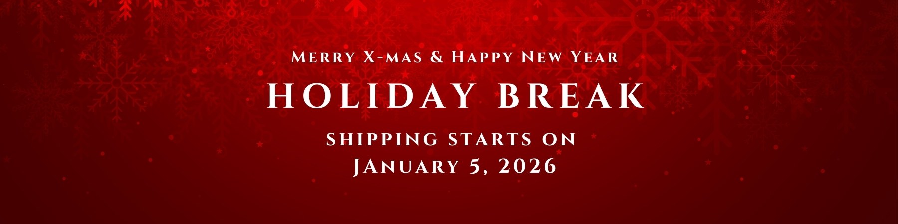 НОВОГОДНИЕ КАНИКУЛЫ: Отправки заказов возобновятся 5 января